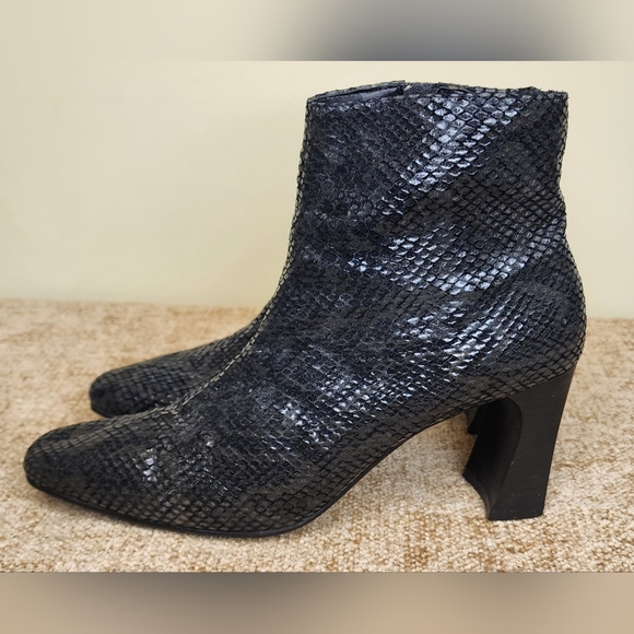 Carlos Falichi Piper Fine Leather Reptile Skin Heeled Boots Size 10M - Picture 1 of 11